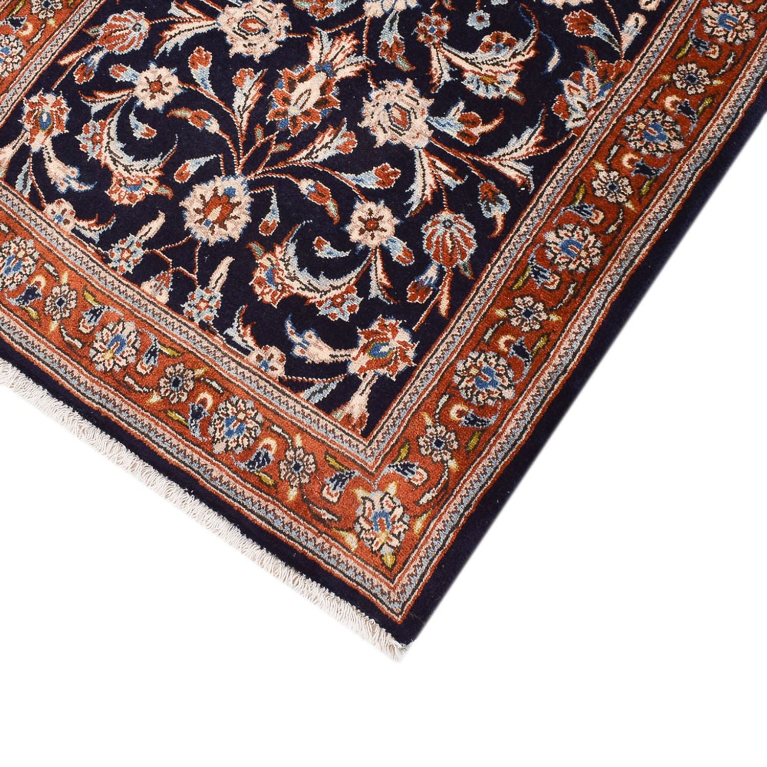 Alfombra de pasillo Alfombra persa - Keshan - 338 x 78 cm - azul oscuro