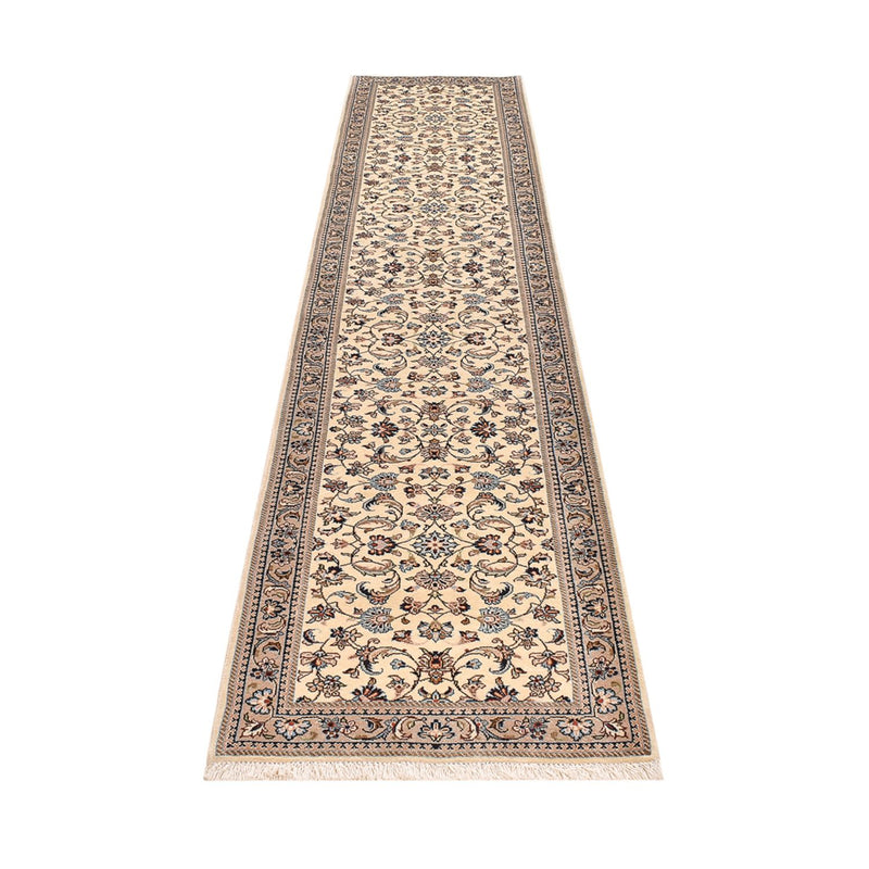 Alfombra de pasillo Alfombra persa - Keshan - 373 x 79 cm - beige