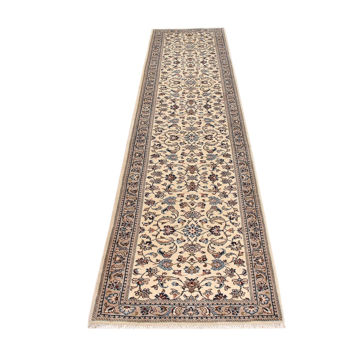 Alfombra de pasillo Alfombra persa - Keshan - 370 x 80 cm - beige