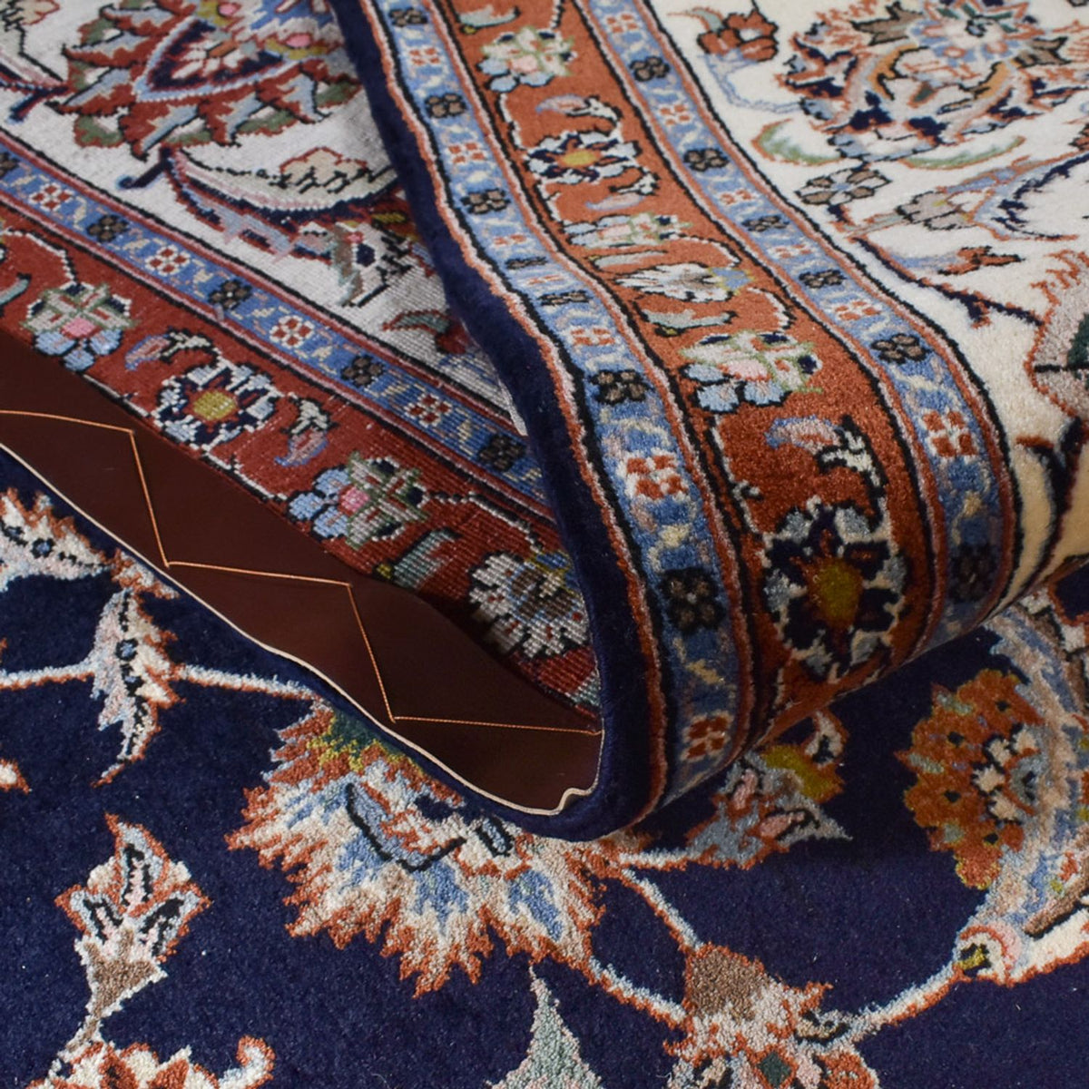 Alfombra persa - Clásica - Real - 336 x 248 cm - azul oscuro