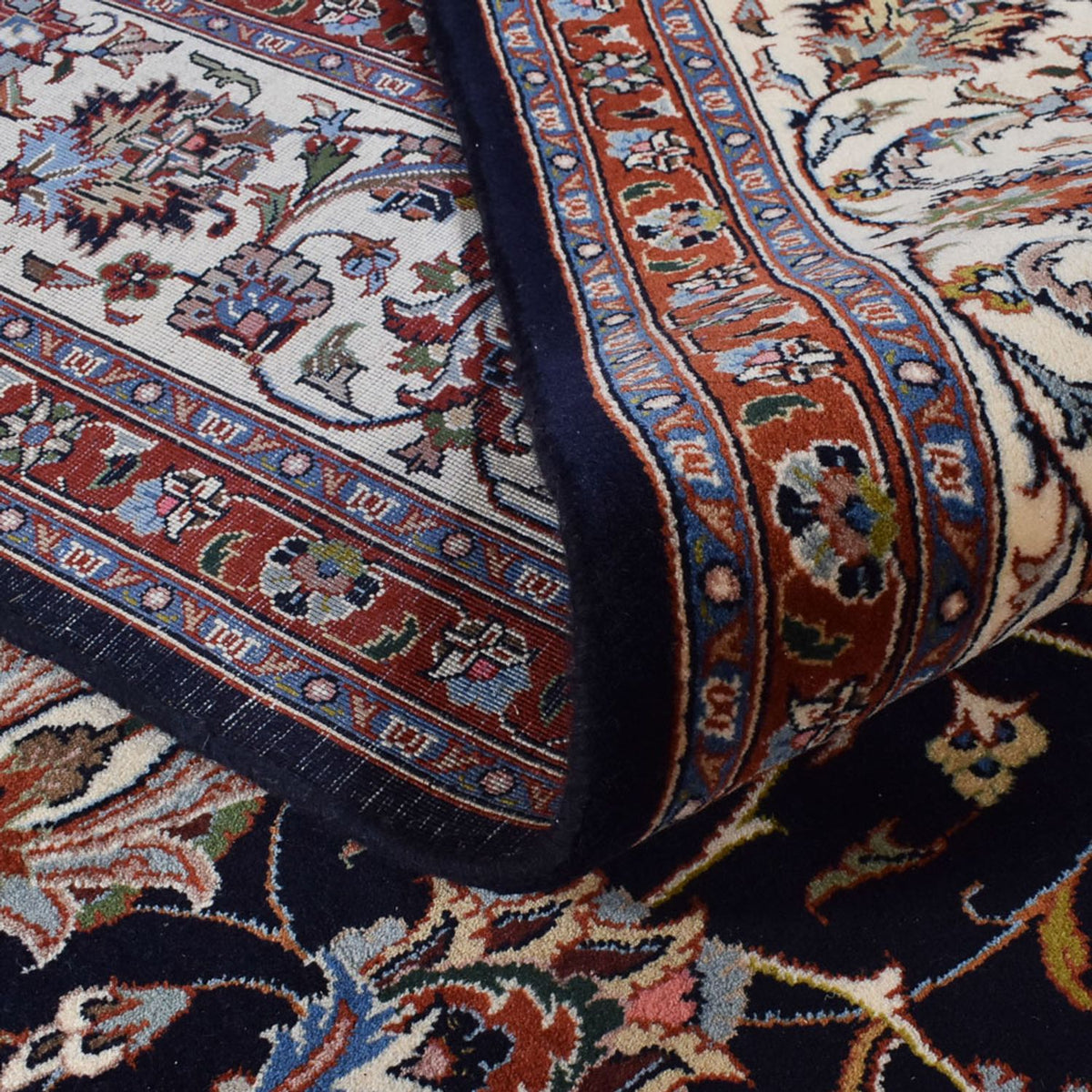 Alfombra persa - Clásica - Real - 340 x 244 cm - azul oscuro