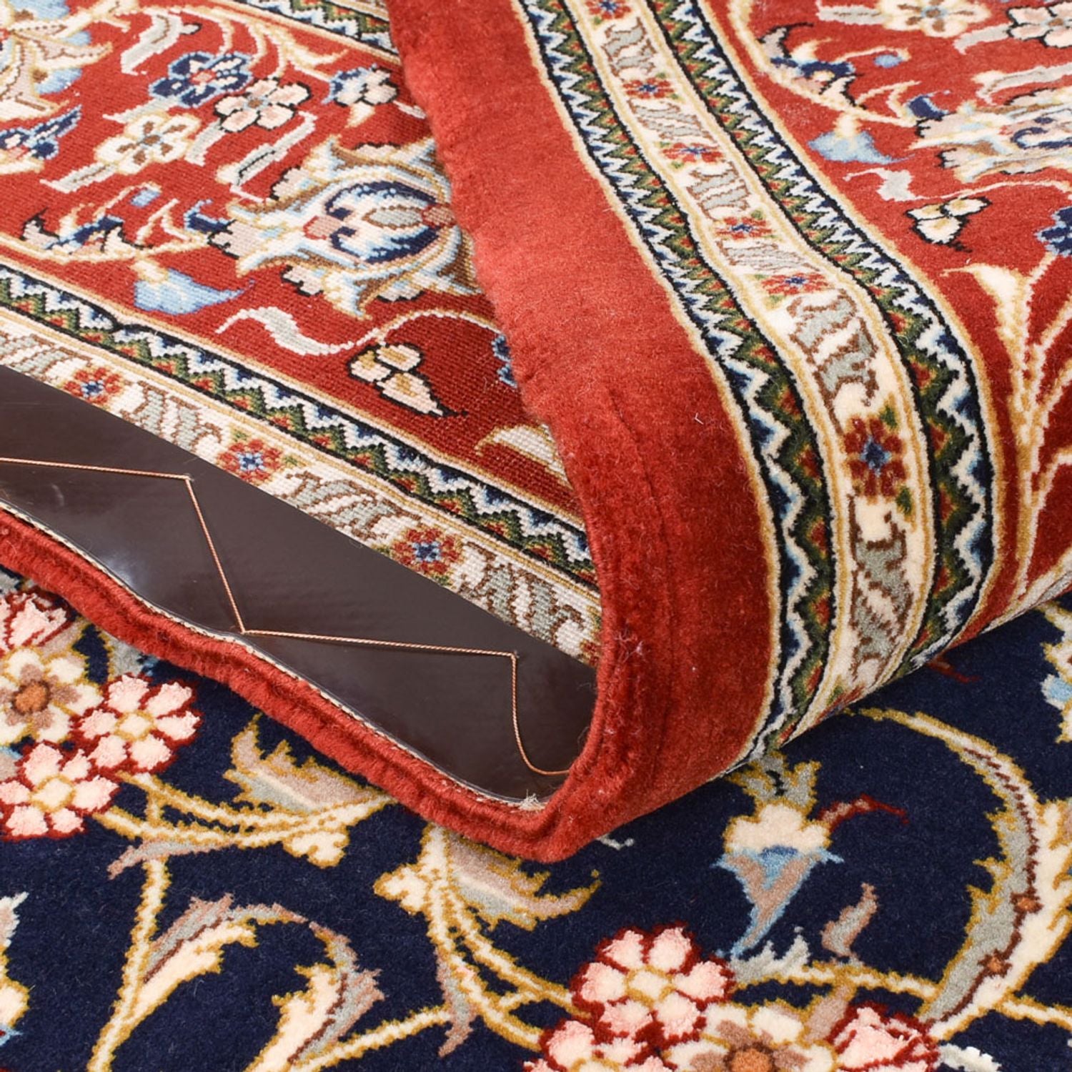 Alfombra Persa - Ghom - Royal - 204 x 133 cm - azul oscuro