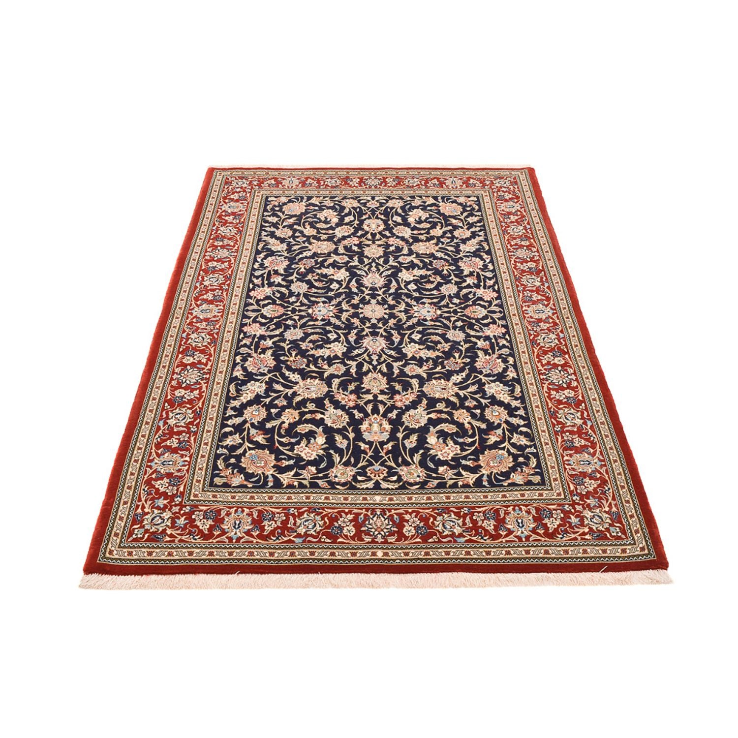 Alfombra Persa - Ghom - Royal - 204 x 133 cm - azul oscuro