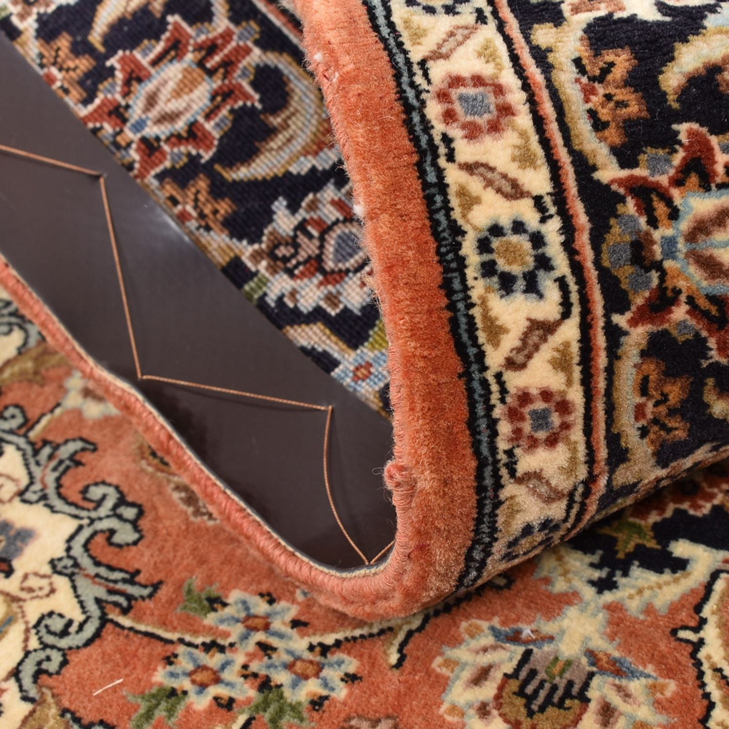 Alfombra persa - Keshan - 110 x 77 cm - naranja