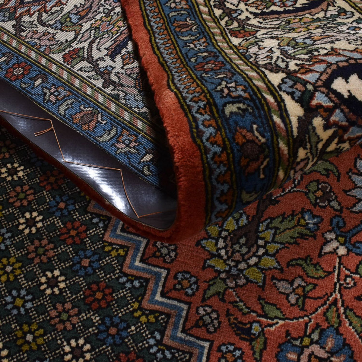 Alfombra persa - Nómada - 300 x 208 cm - verde oscuro