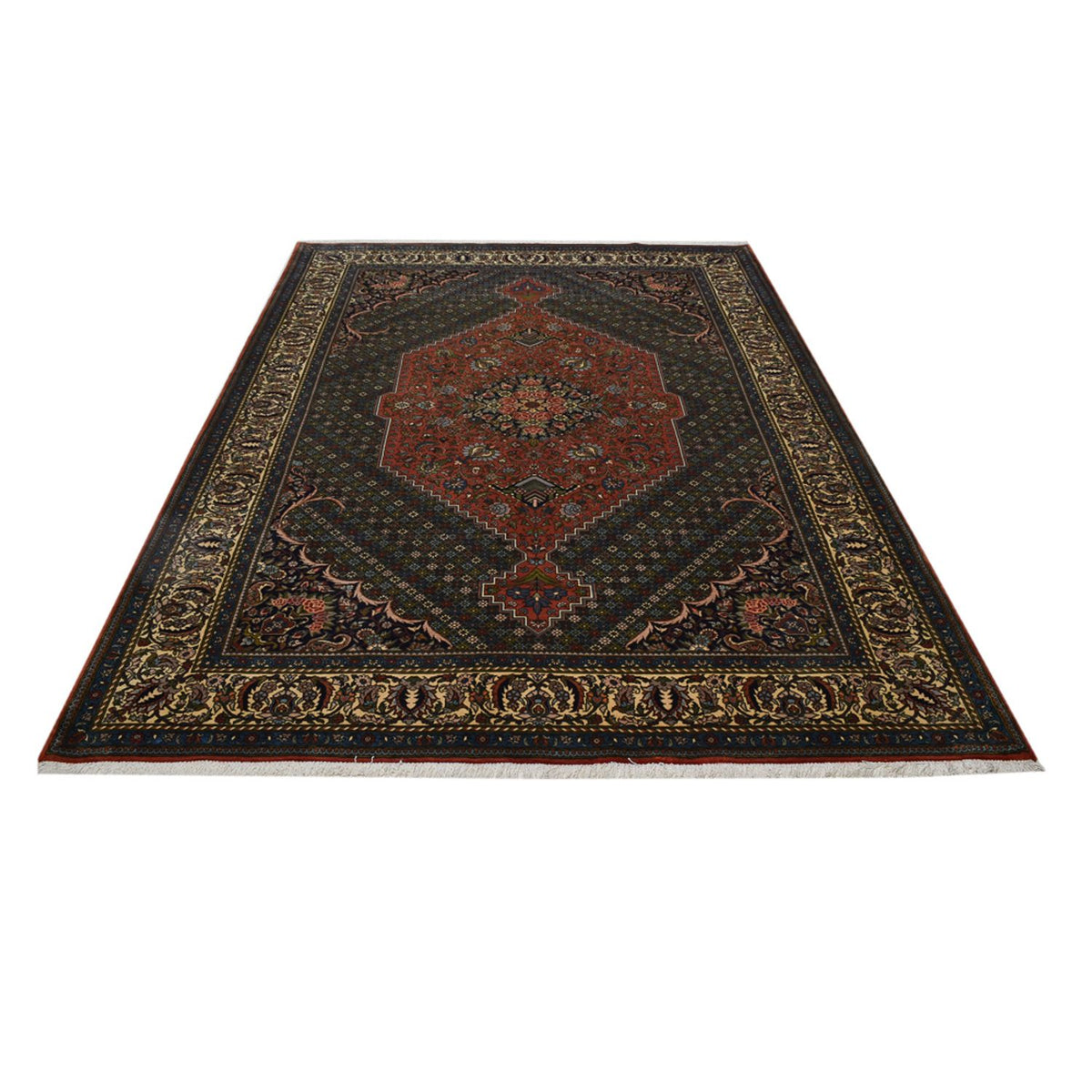 Alfombra persa - Nómada - 300 x 208 cm - verde oscuro