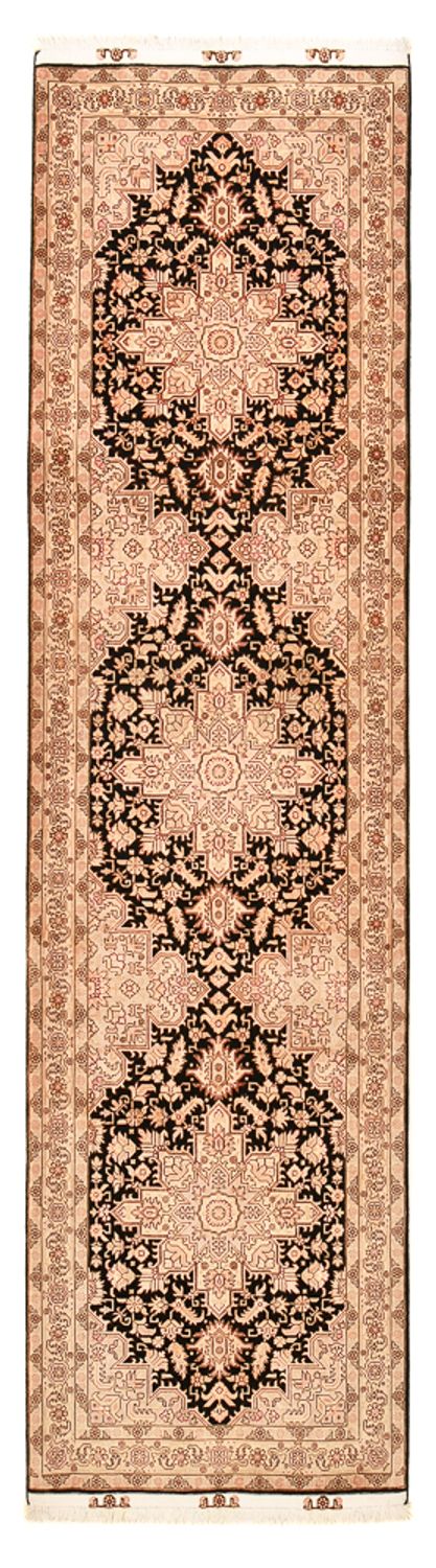 Alfombra de pasillo Alfombra Persa - Tabriz - Real - 305 x 80 cm - beige claro