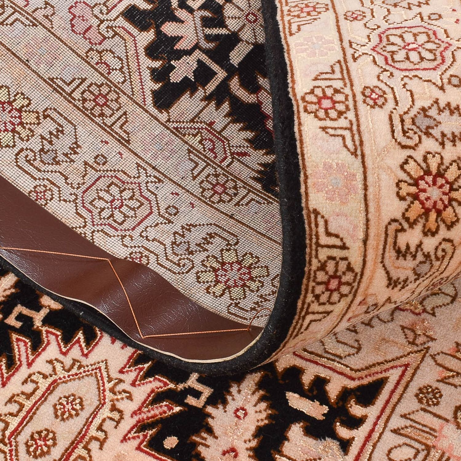 Alfombra de pasillo Alfombra Persa - Tabriz - Real - 305 x 80 cm - beige claro