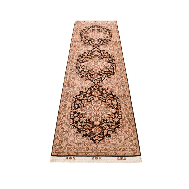 Alfombra de pasillo Alfombra Persa - Tabriz - Real - 305 x 80 cm - beige claro