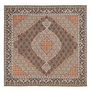 Alfombra Persa - Tabriz - Real cuadrado  - 202 x 198 cm - marrón