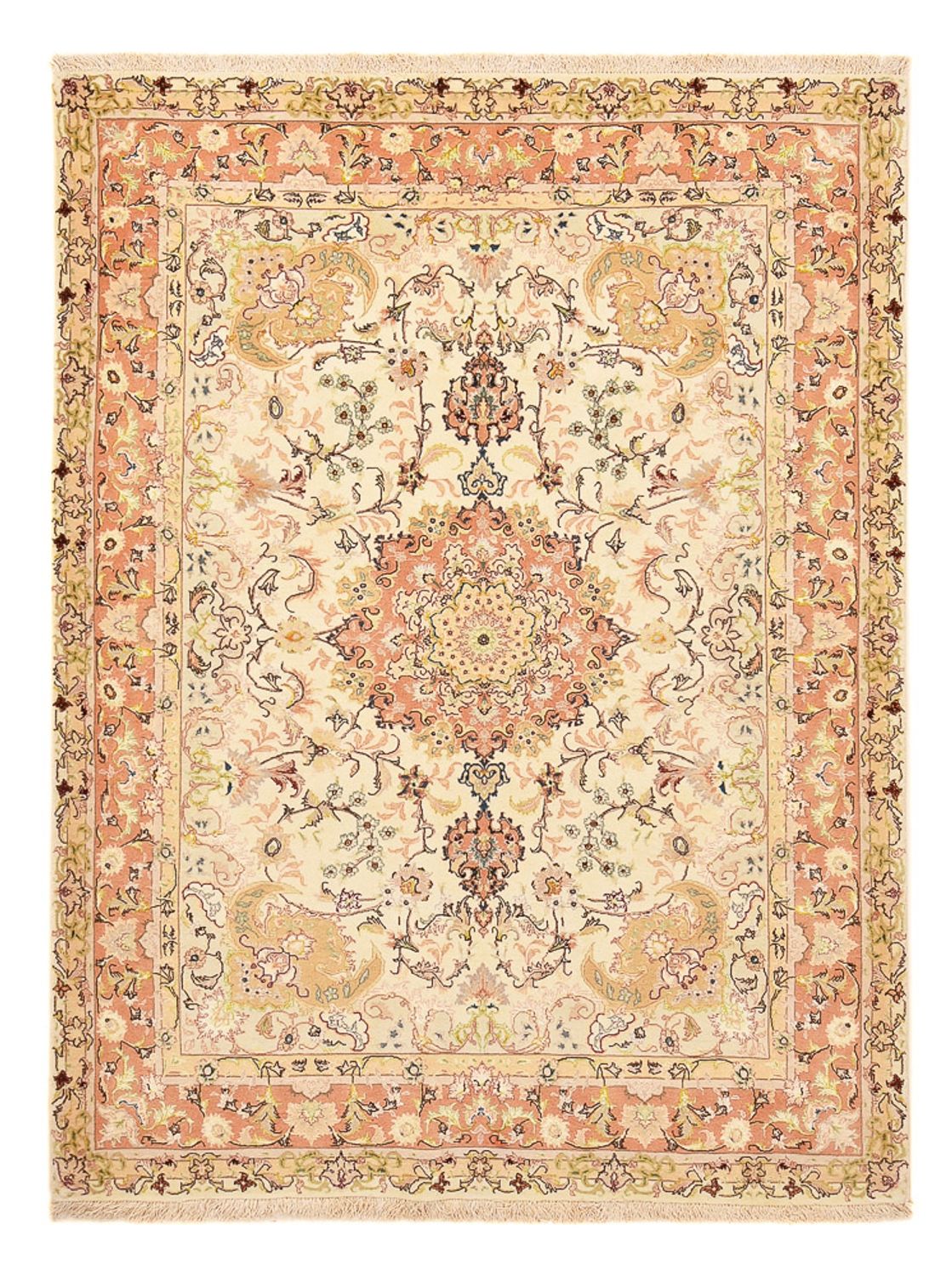 Alfombra Persa - Tabriz - Real - 210 x 153 cm - beige claro
