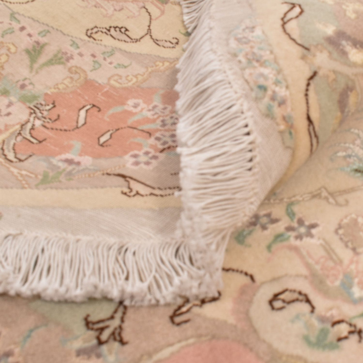 Alfombra Persa - Tabriz - Real redondo  - 150 x 150 cm - beige