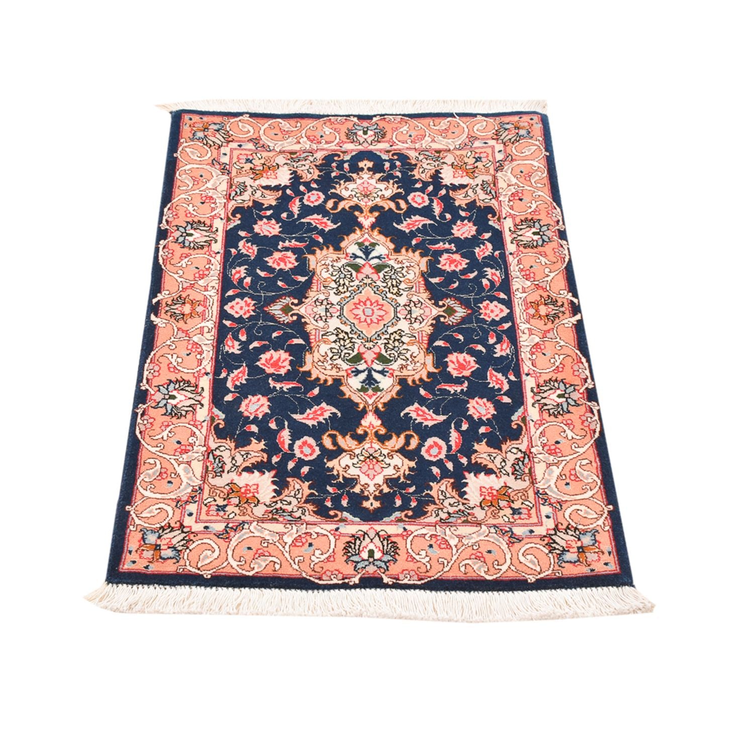 Alfombra Persa - Tabriz - Real - 91 x 59 cm - azul oscuro