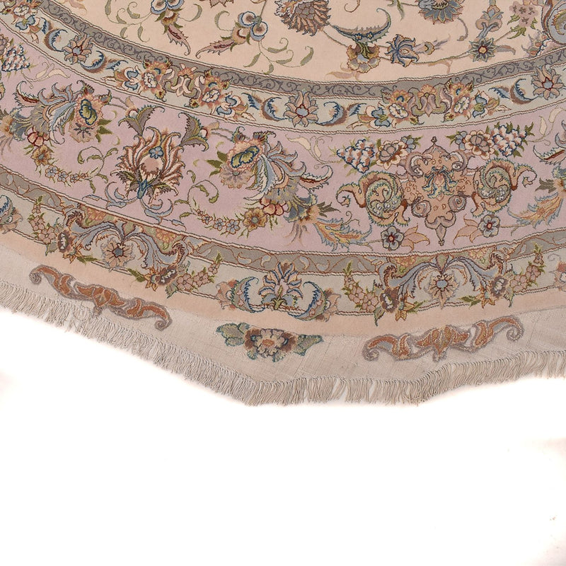 Alfombra Persa - Tabriz - Real redondo  - 303 x 303 cm - beige