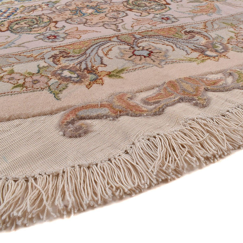 Alfombra Persa - Tabriz - Real redondo  - 303 x 303 cm - beige