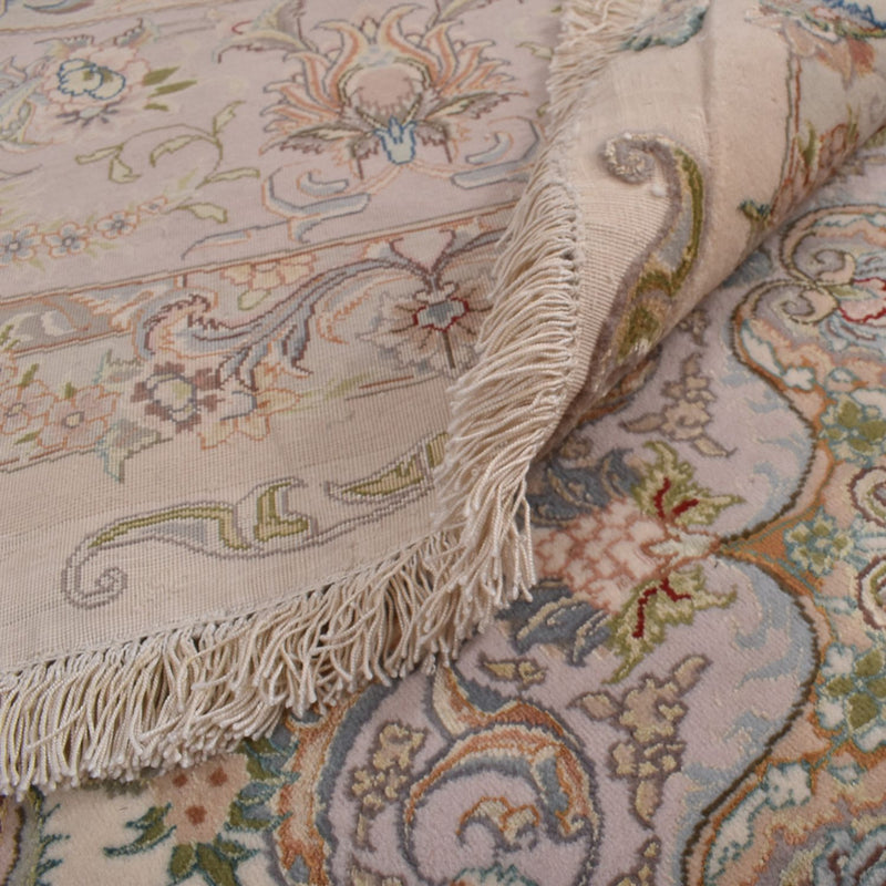 Alfombra Persa - Tabriz - Real redondo  - 303 x 303 cm - beige