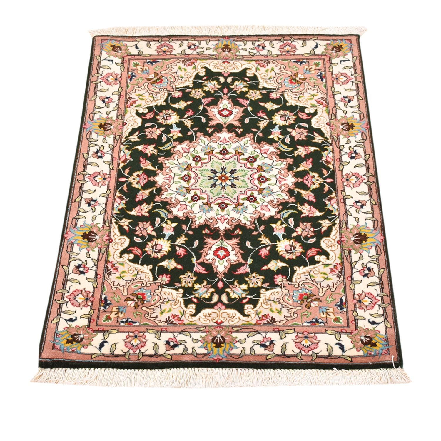 Alfombra Persa - Tabriz - Real - 90 x 60 cm - azul oscuro