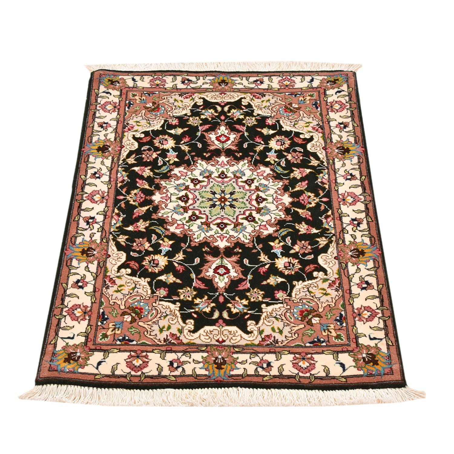 Alfombra Persa - Tabriz - Real - 90 x 60 cm - azul oscuro
