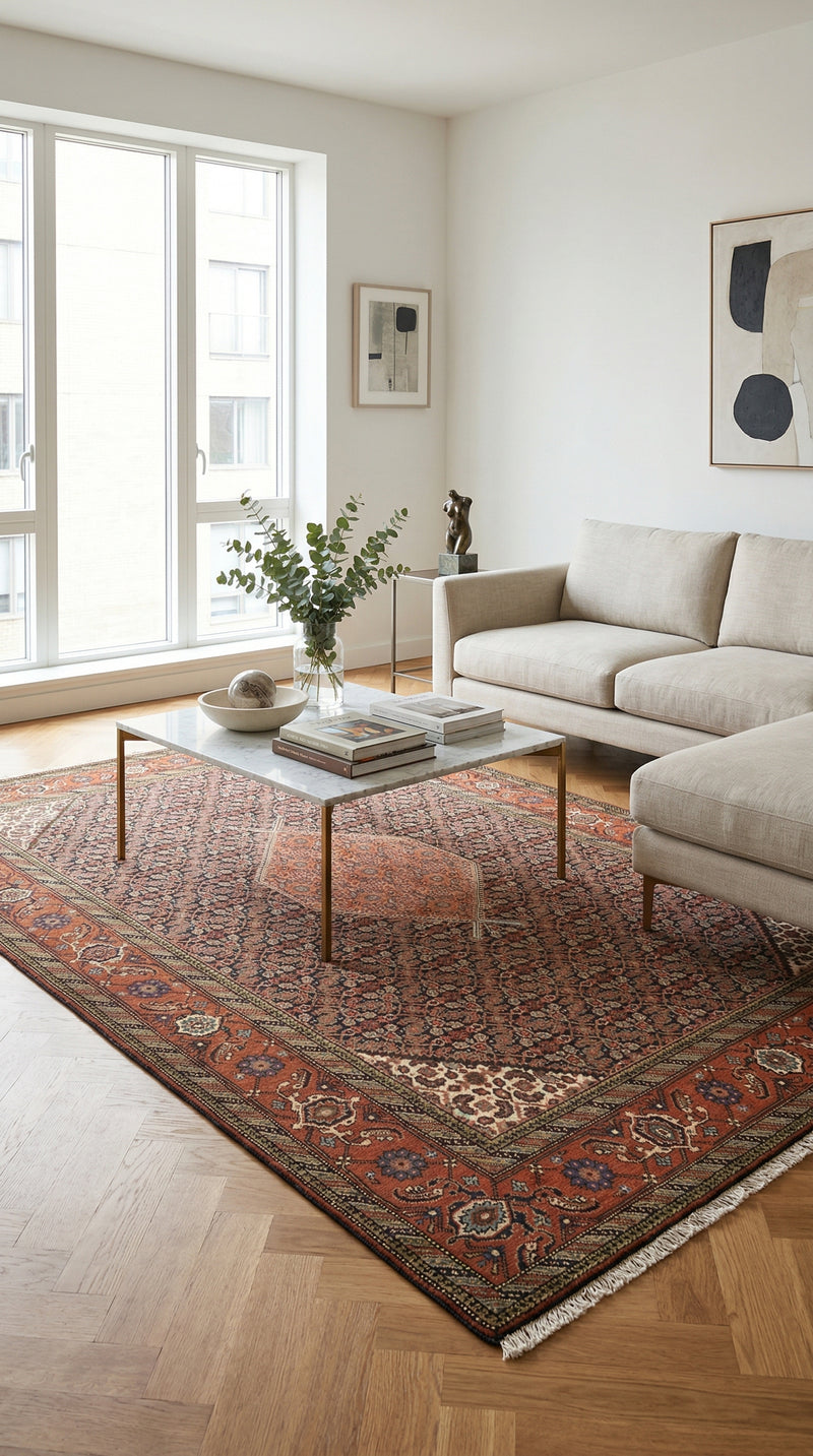 Alfombra persa - Nómada - 293 x 197 cm - beige oscuro