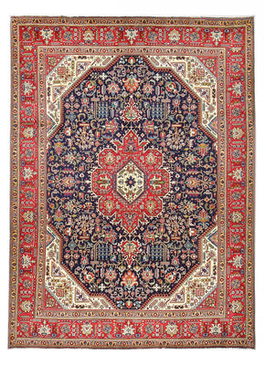 Alfombra Persa - Tabriz - Real - 412 x 303 cm - azul oscuro