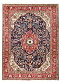 Alfombra Persa - Tabriz - Real - 412 x 303 cm - azul oscuro