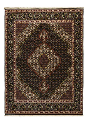 Alfombra Persa - Tabriz - Real - 202 x 150 cm - marrón oscuro
