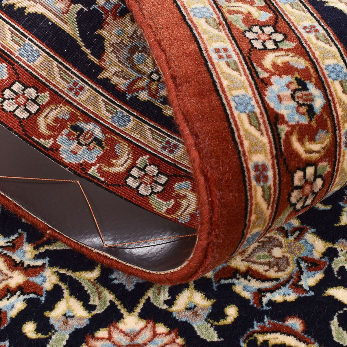 Alfombra de pasillo Alfombra Persa - Ghom - Royal - 196 x 54 cm - azul oscuro