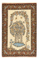 Alfombra Persa - Ghom - Royal - 201 x 129 cm - beige claro