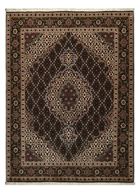 Alfombra Persa - Tabriz - Real - 196 x 148 cm - marrón oscuro