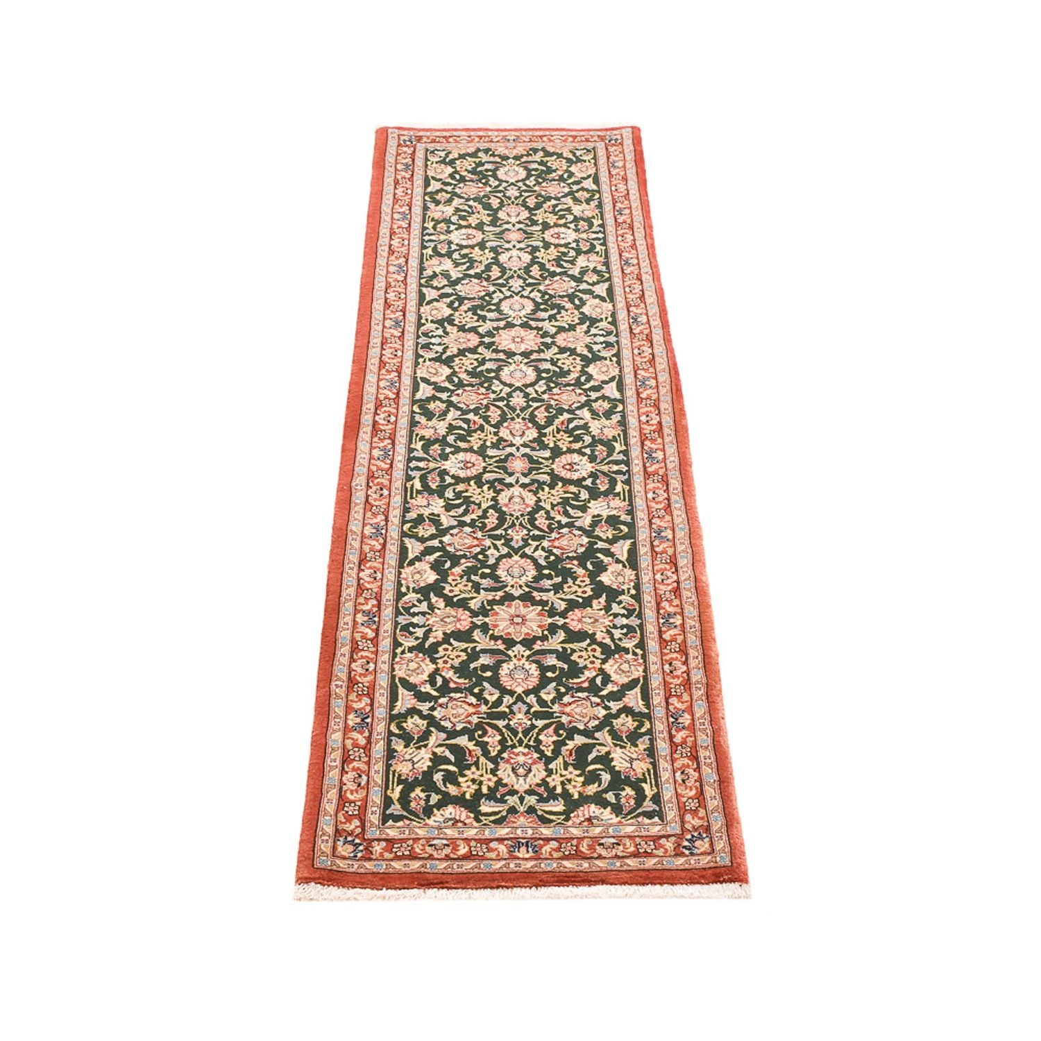 Alfombra de pasillo Alfombra Persa - Ghom - Royal - 202 x 56 cm - azul oscuro