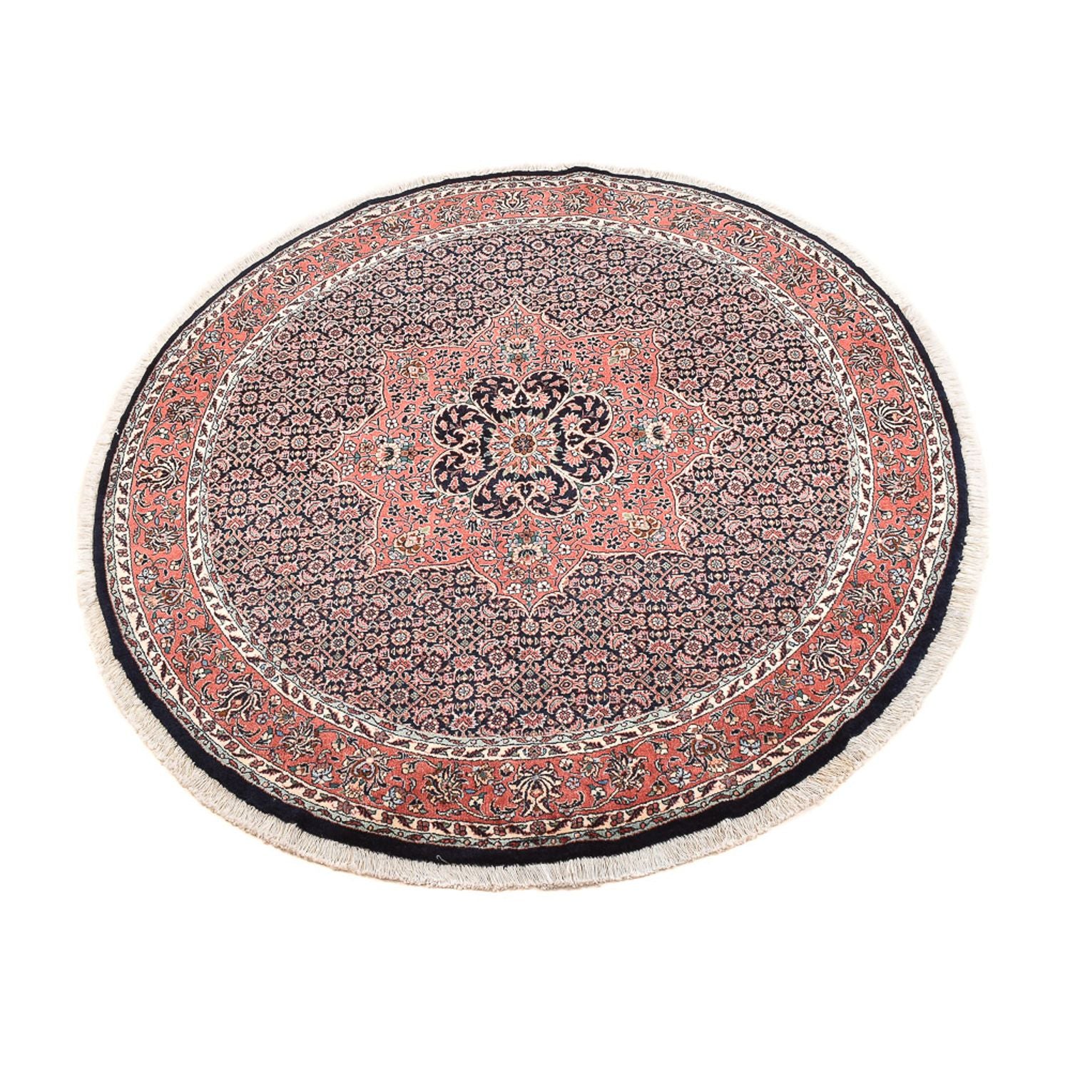Alfombra persa - Bidjar redondo  - 155 x 155 cm - rojo oscuro