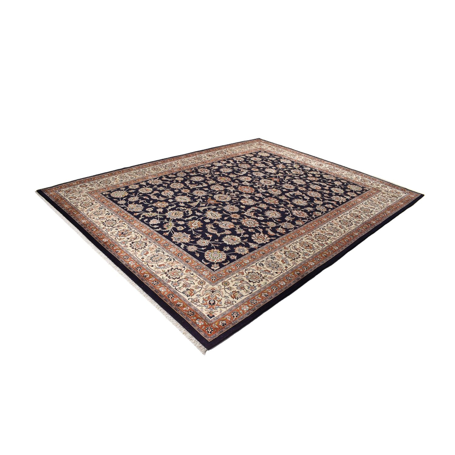 Alfombra persa - Clásica - Real - 398 x 305 cm - azul oscuro