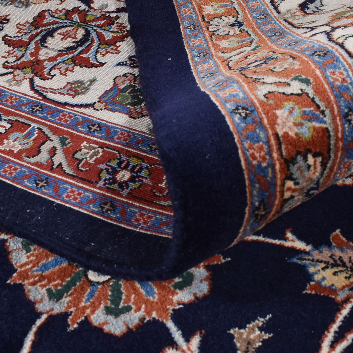 Alfombra persa - Clásica - Real - 343 x 255 cm - azul oscuro