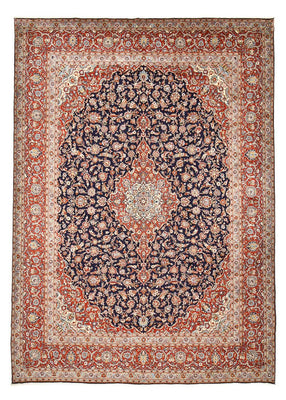 Alfombra persa - Keshan - 424 x 308 cm - azul oscuro