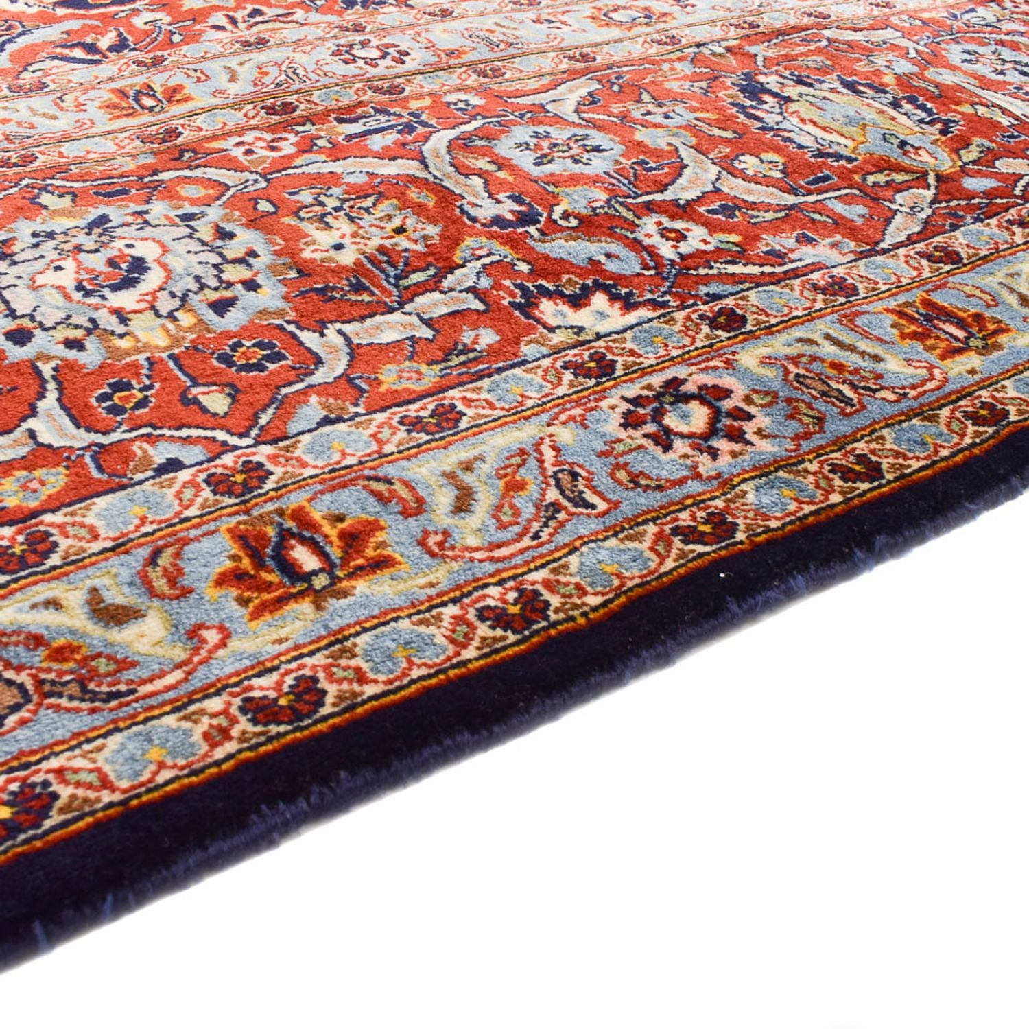 Alfombra persa - Keshan - 424 x 308 cm - azul oscuro