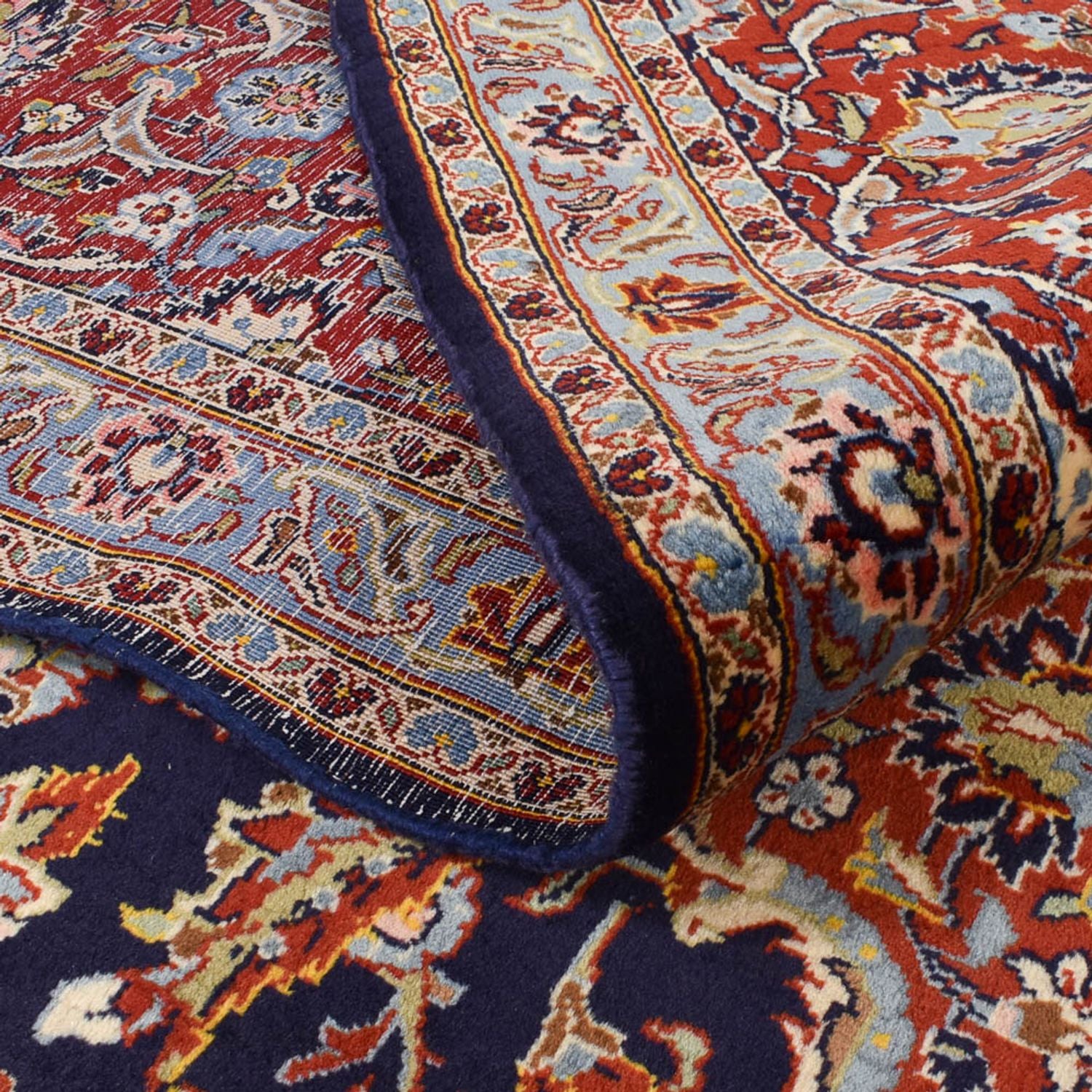 Alfombra persa - Keshan - 424 x 308 cm - azul oscuro