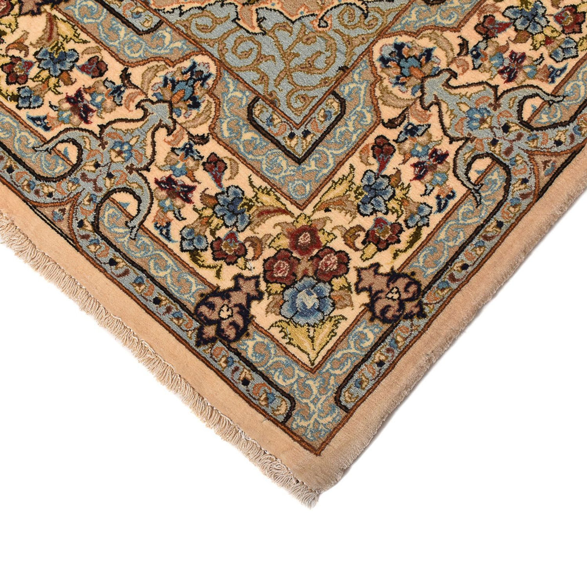 Alfombra Persa - Ghom - Royal - 211 x 130 cm - beige claro