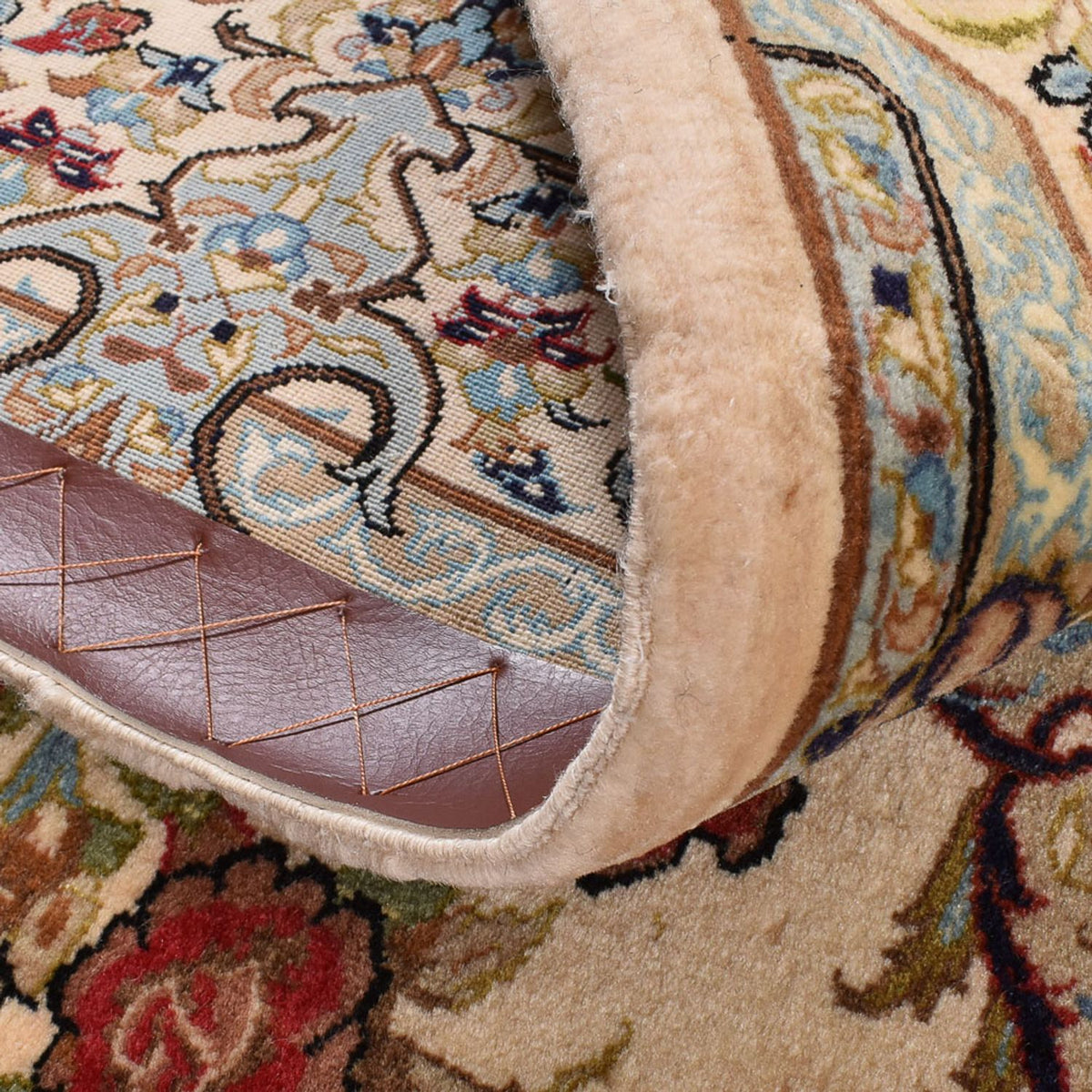 Alfombra Persa - Ghom - Royal - 211 x 130 cm - beige claro