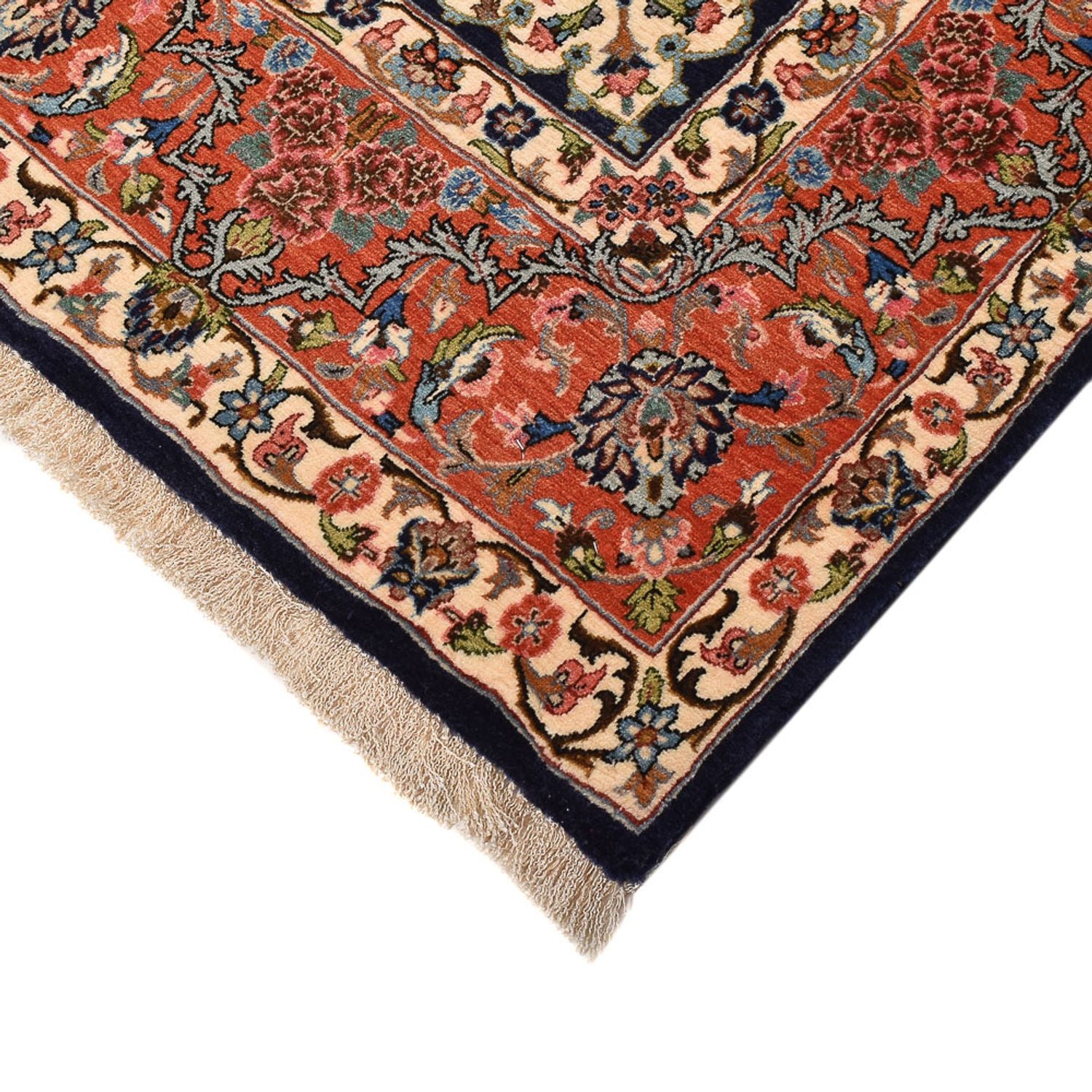 Alfombra Persa - Ghom - Royal - 205 x 137 cm - azul oscuro