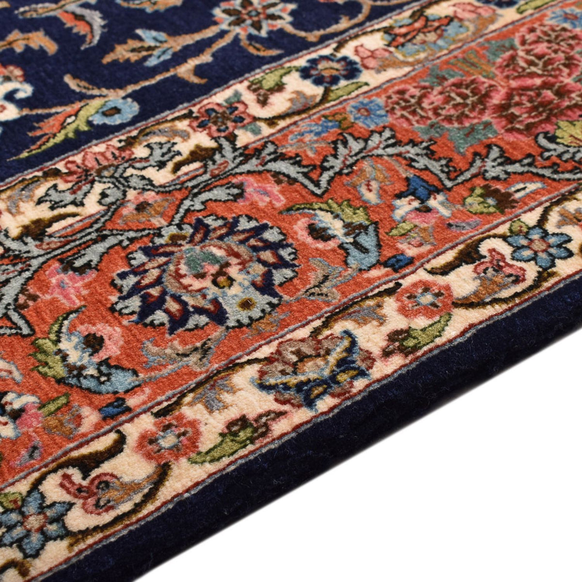 Alfombra Persa - Ghom - Royal - 205 x 137 cm - azul oscuro