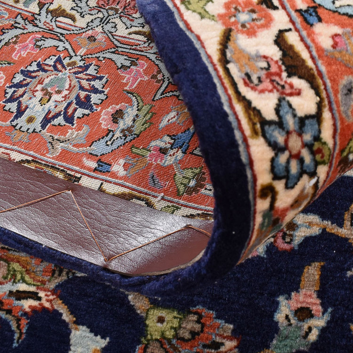 Alfombra Persa - Ghom - Royal - 205 x 137 cm - azul oscuro