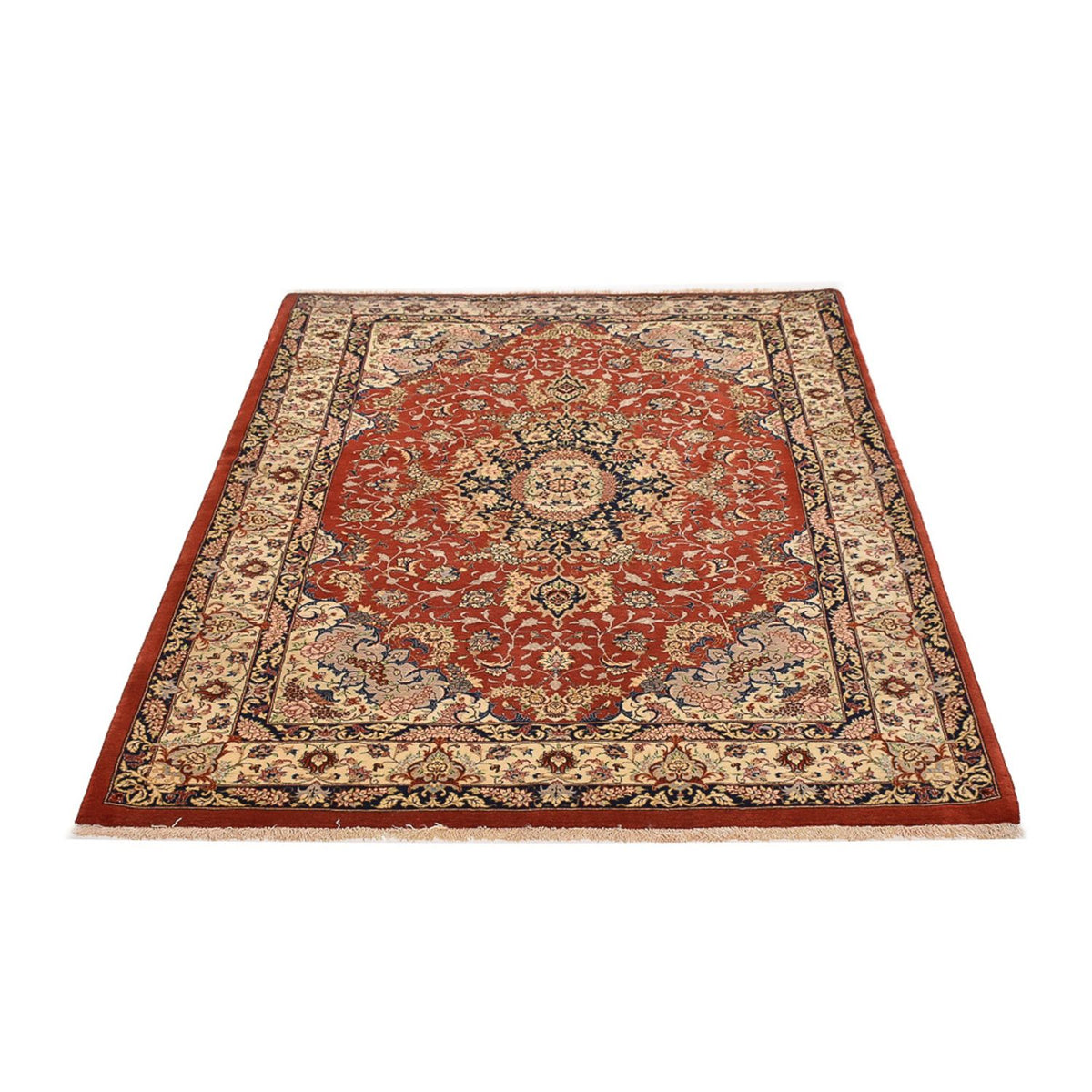 Alfombra Persa - Ghom - Royal - 205 x 138 cm - rojo