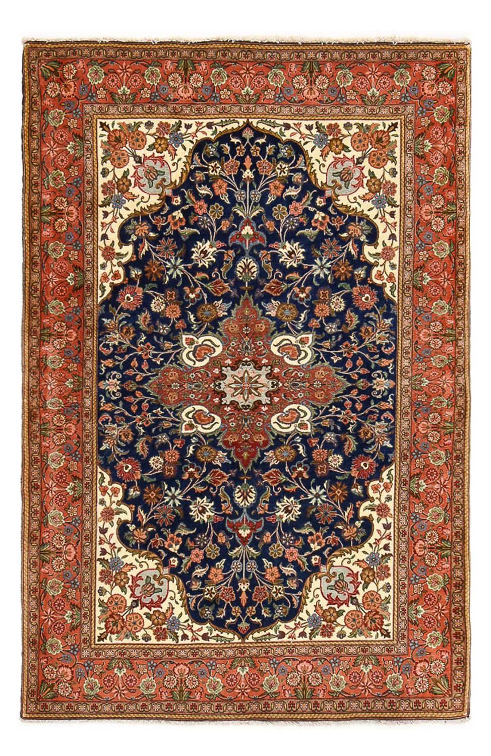 Alfombra Persa - Ghom - Royal - 208 x 137 cm - azul oscuro