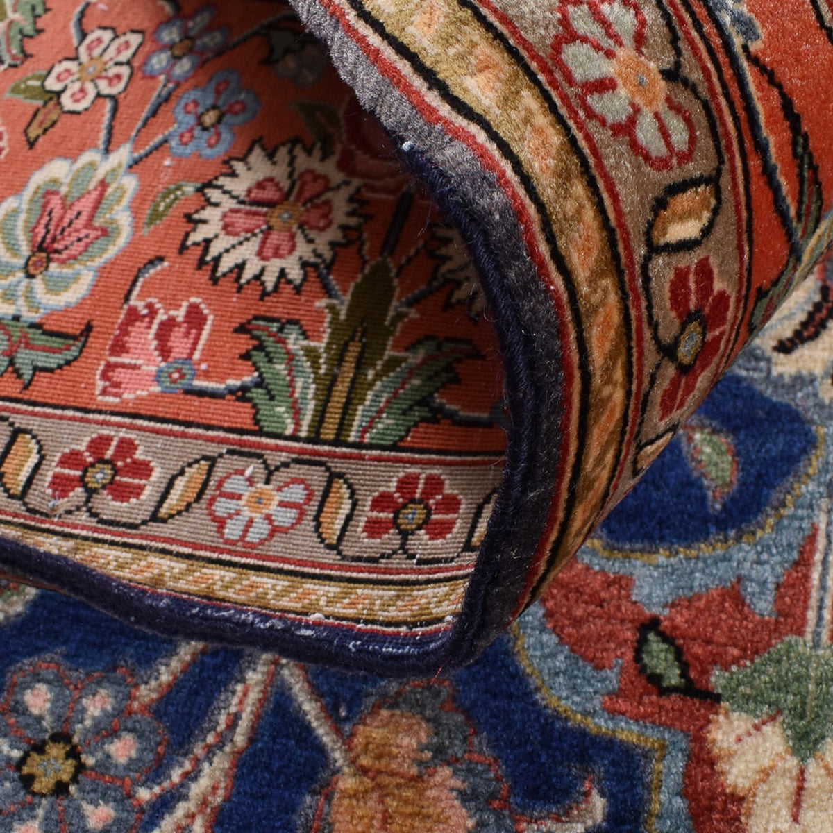 Alfombra Persa - Ghom - Royal - 208 x 137 cm - azul oscuro