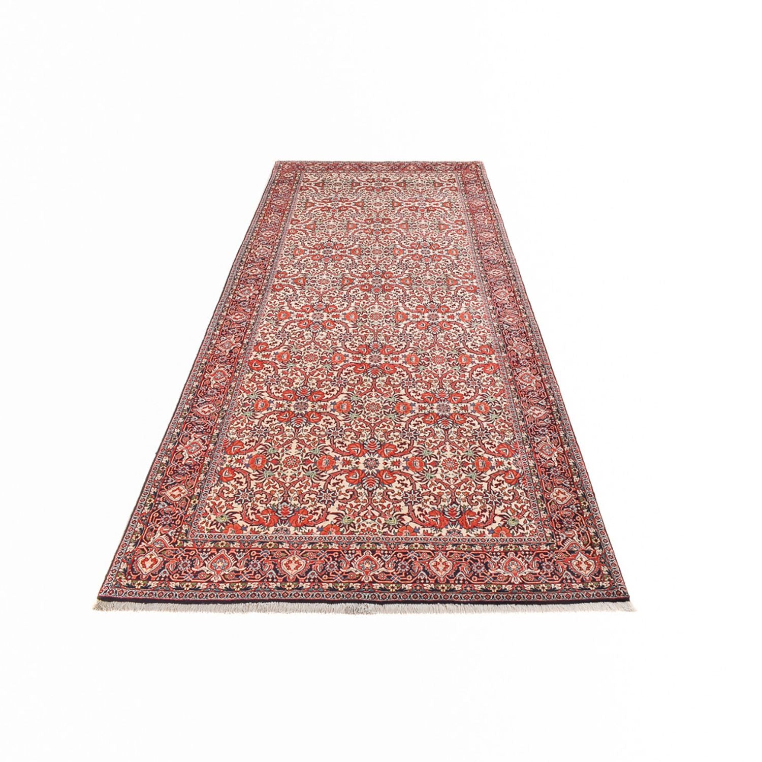 Alfombra de pasillo Alfombra persa - Bidjar - 388 x 157 cm - óxido