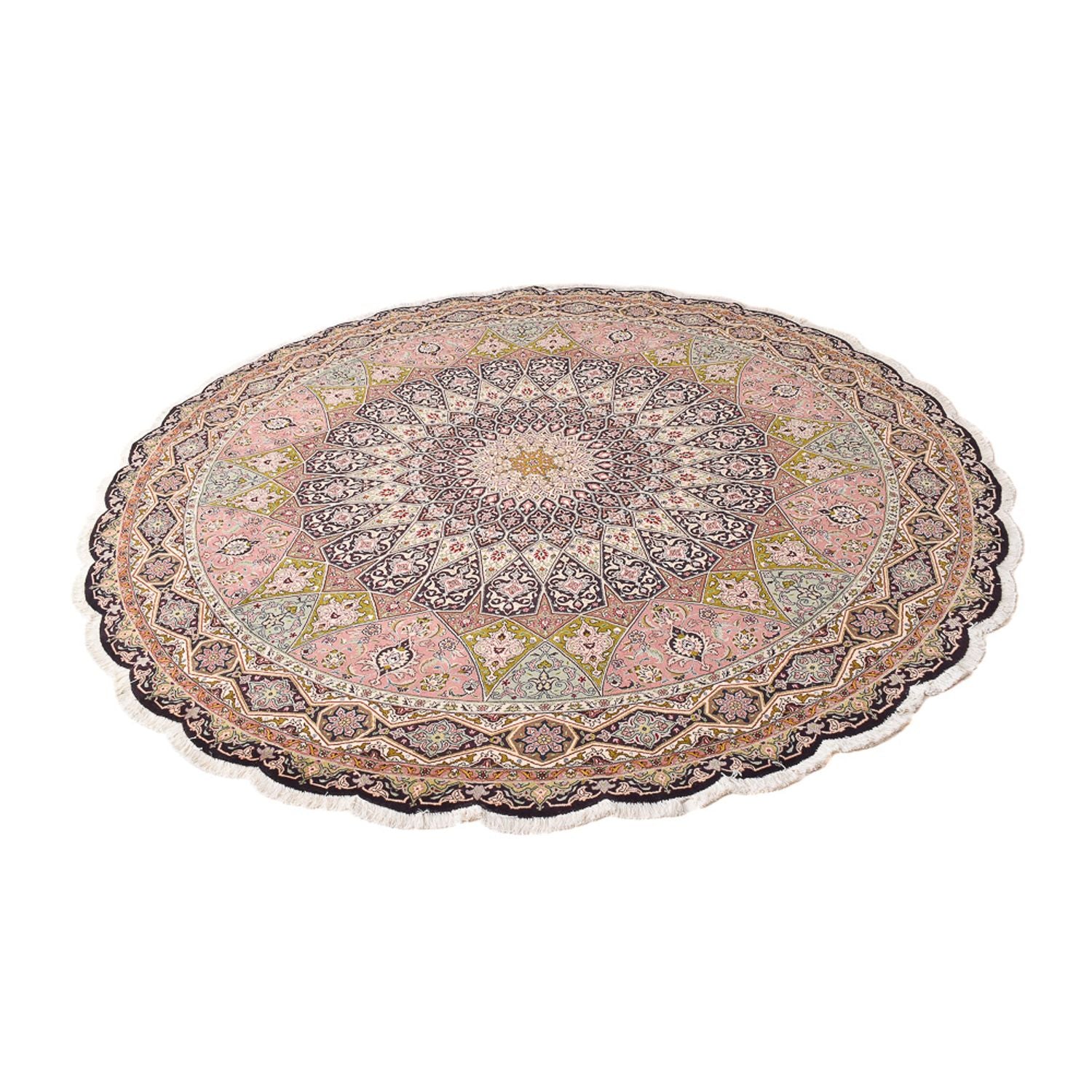 Alfombra Persa - Tabriz - Real redondo  - 250 x 250 cm - multicolor