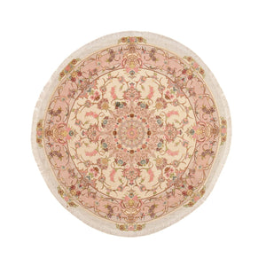 Alfombra Persa - Tabriz - Real redondo  - 143 x 143 cm - salmón