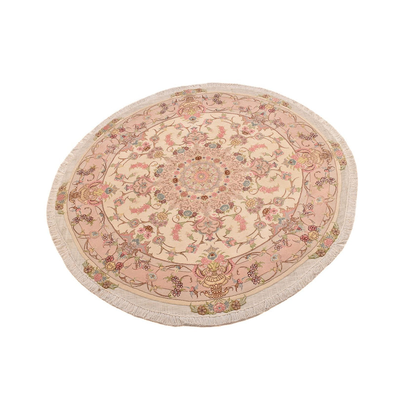 Alfombra Persa - Tabriz - Real redondo  - 143 x 143 cm - salmón
