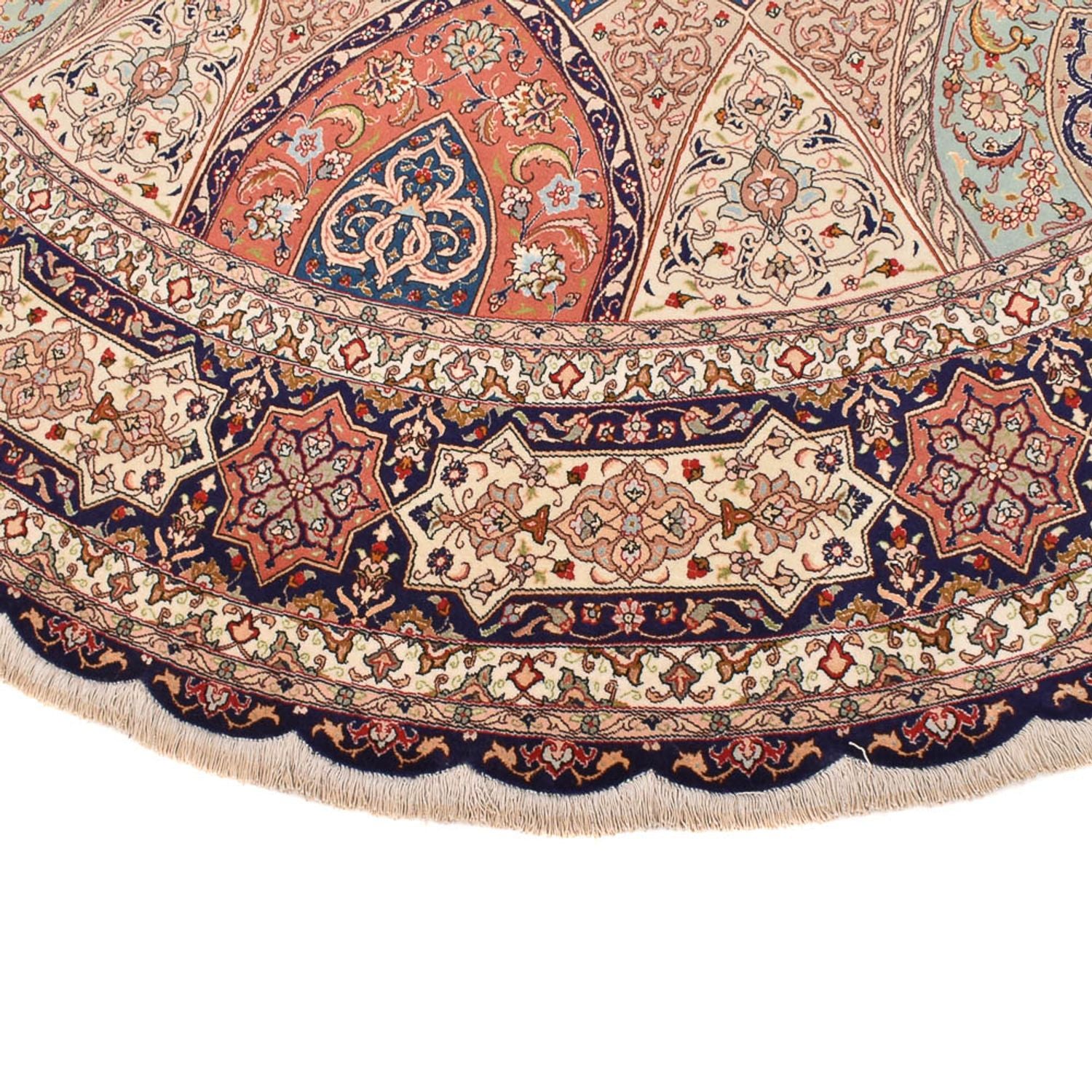 Alfombra Persa - Tabriz - Real redondo  - 312 x 312 cm - beige