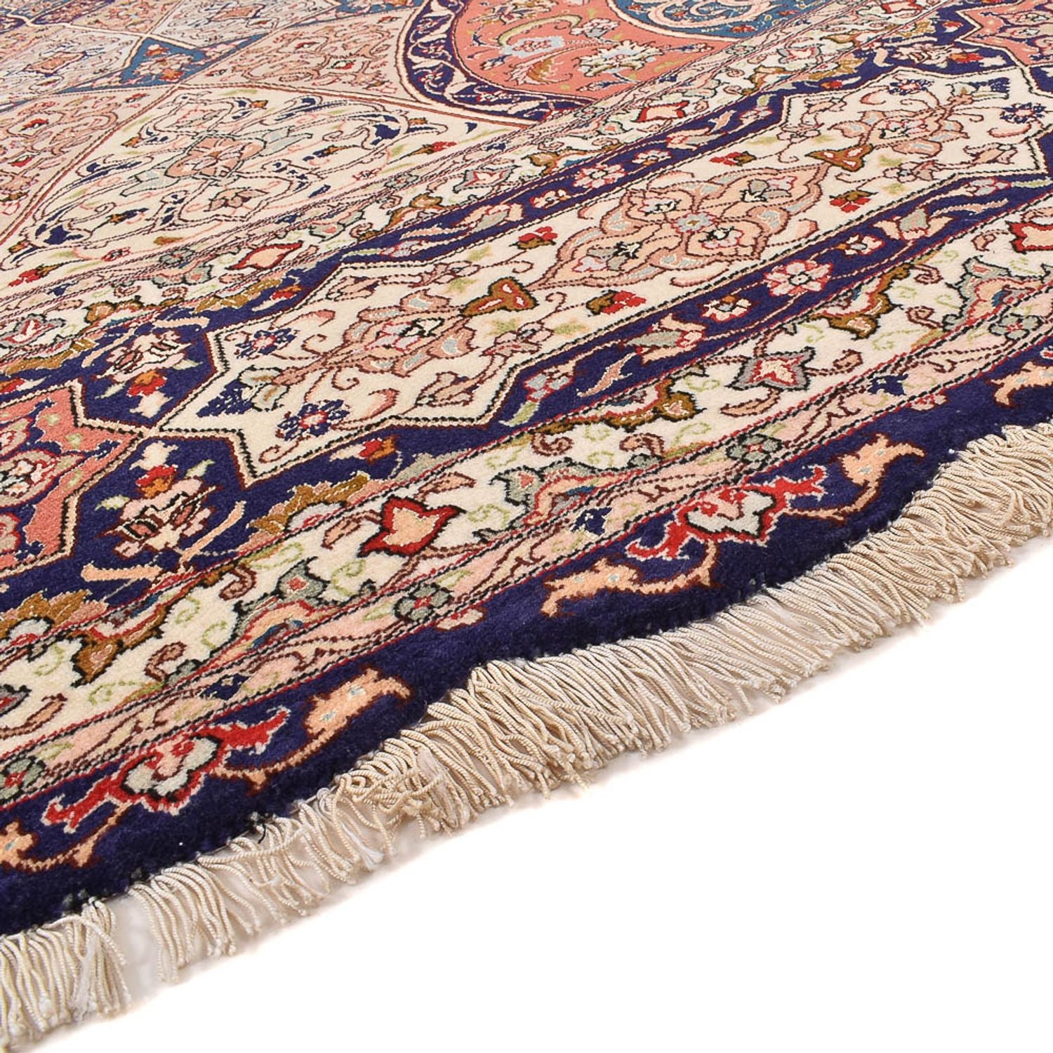 Alfombra Persa - Tabriz - Real redondo  - 312 x 312 cm - beige